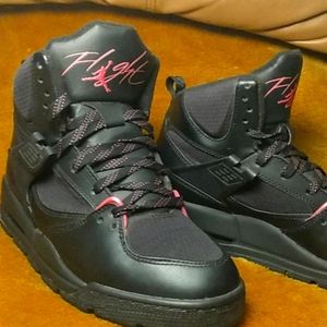 Jordan Flight 45s black and pink sz youth 6.5